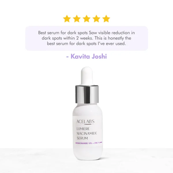 lumiere 10% niacinamide face serum – for pigmentation & acne prone skin 4.6 rating