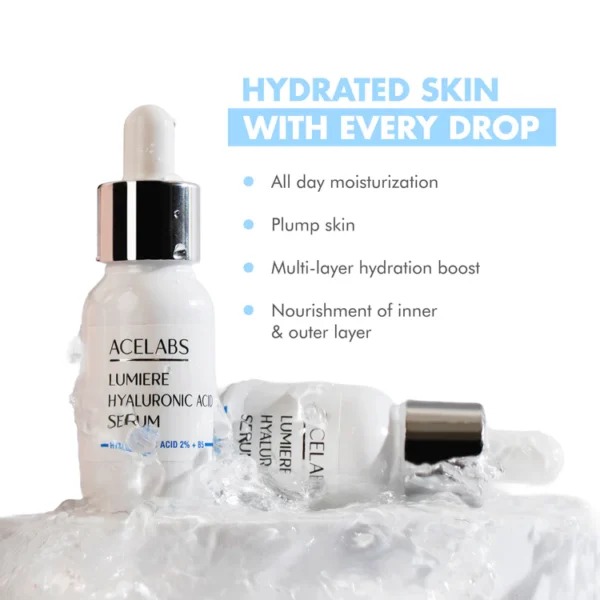 lumiere 2% hyaluronic acid face serum – deep hydration for plump, dewy skin