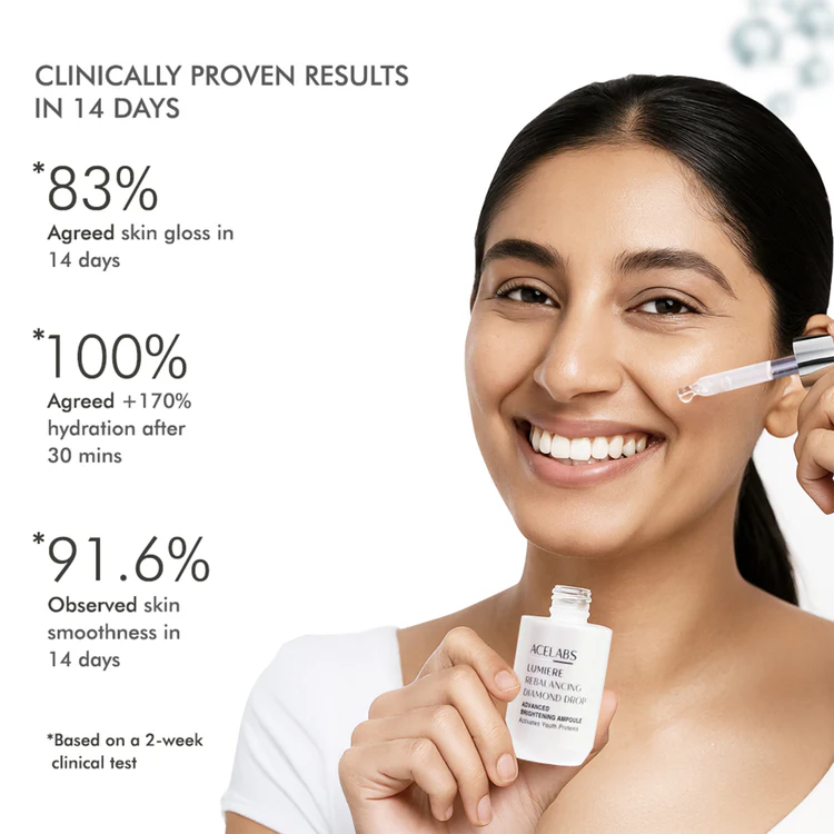 lumiere rebalancing diamond drop | skin brightening | anti aging serum for glass skin