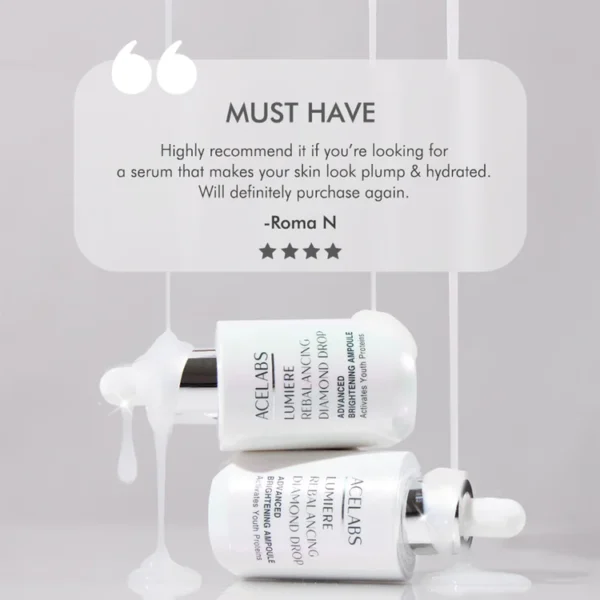 lumiere rebalancing diamond drop | skin brightening | anti aging serum for glass skin