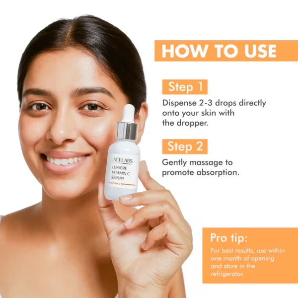lumiere 15% vitamin c face serum – fades dark spots & boosts glowing skin