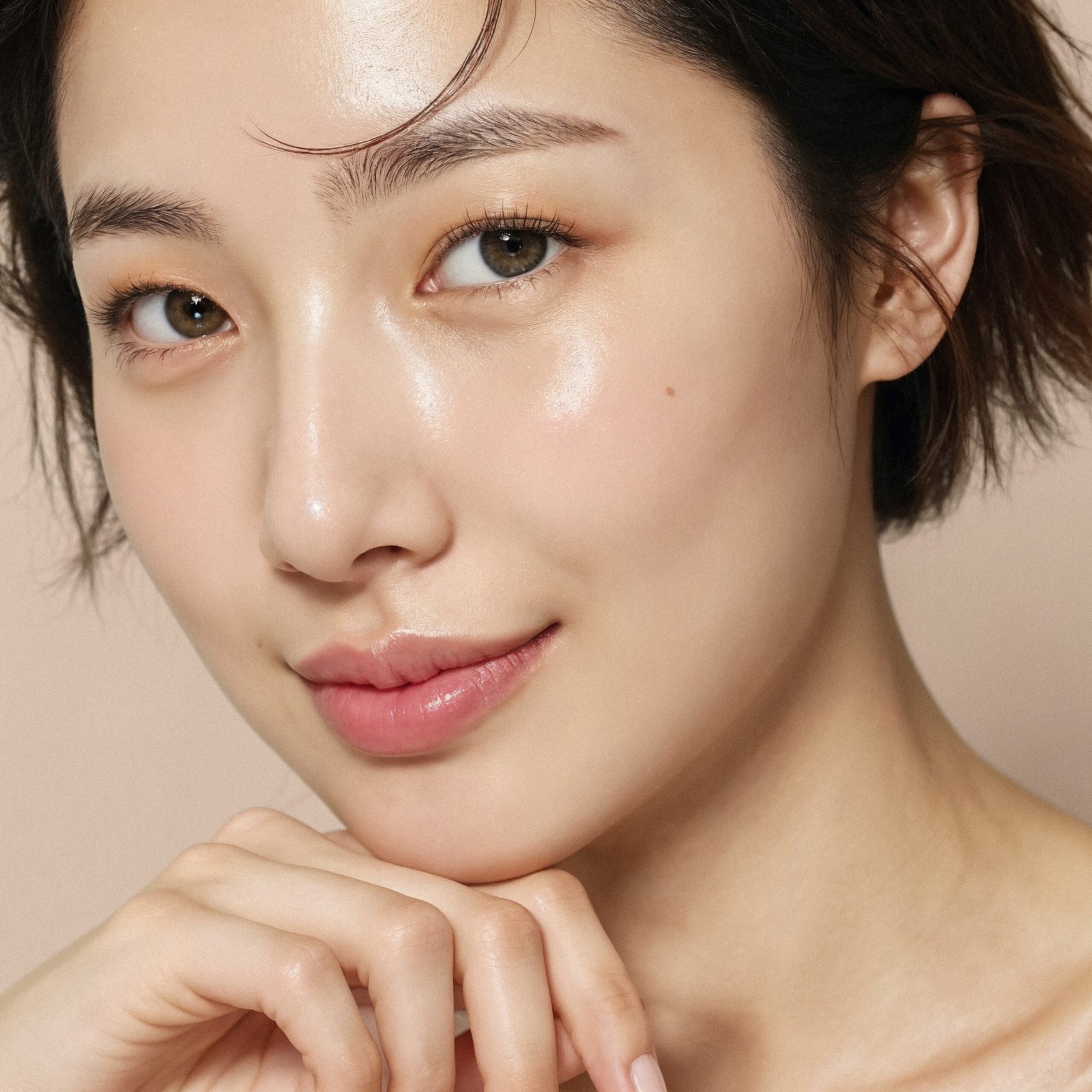 close up woman doing korean skincare