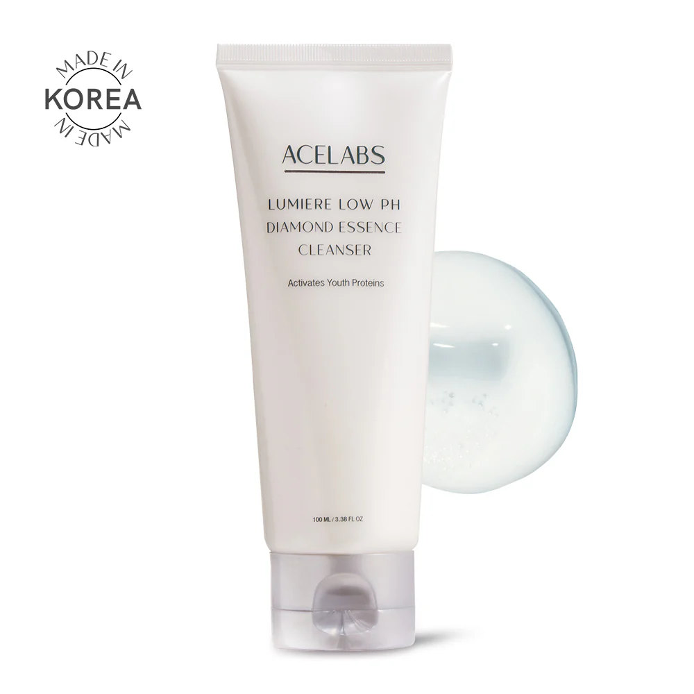 lumiere low ph diamond essence cleanser gentle exfoliating face cleanser with ph balanced formula by acelabs
