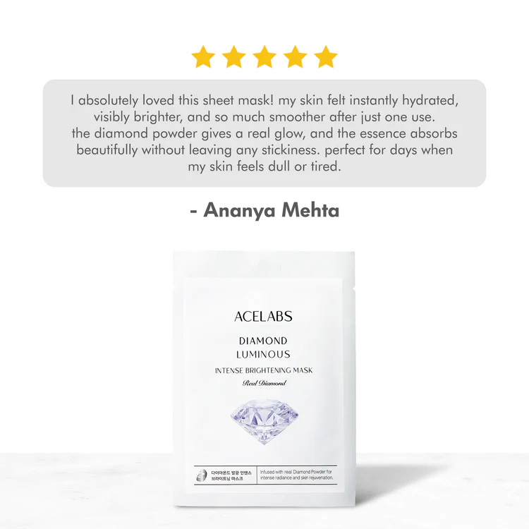 user review of diamond luminous brightening face mask hydrated brighter smoother skin after one use