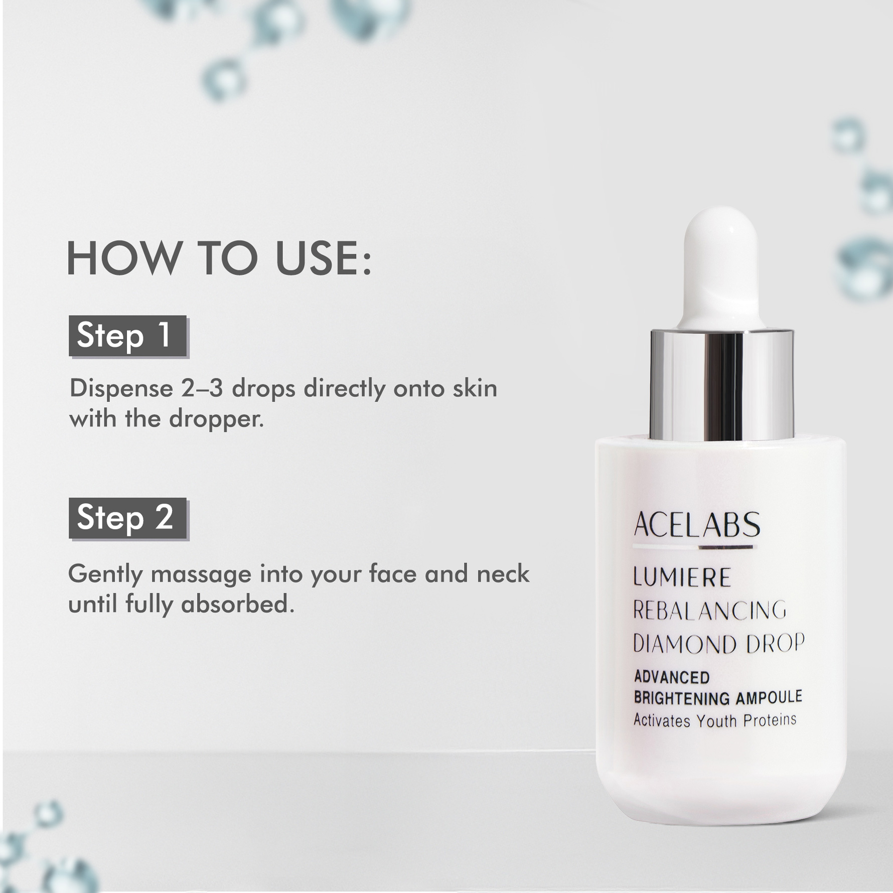 howto use lumiere rebalancing diamond drop skin brightening serum